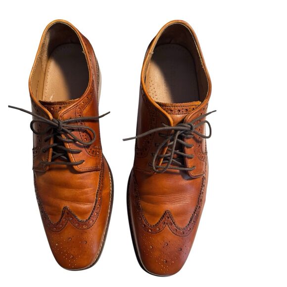 Cole Haan Men's Brown Leather Grand OS Wingtip Oxford Dress Shoes Size 11 C20736 - Picture 2 of 9